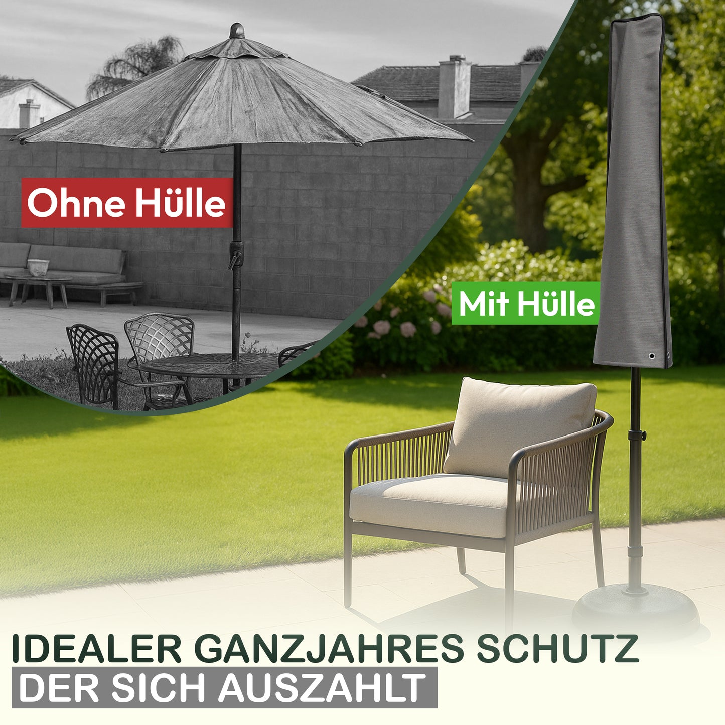 Jéto Sonnenschirm Schutzhülle -Premium Line - für Ø 400 cm - Oxford 600D