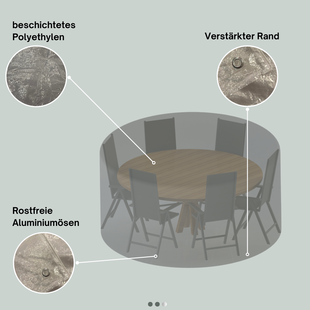 Jéto Sitzgruppe Rund Schutzhülle - Basic Line - 200cm - PE Gewebe