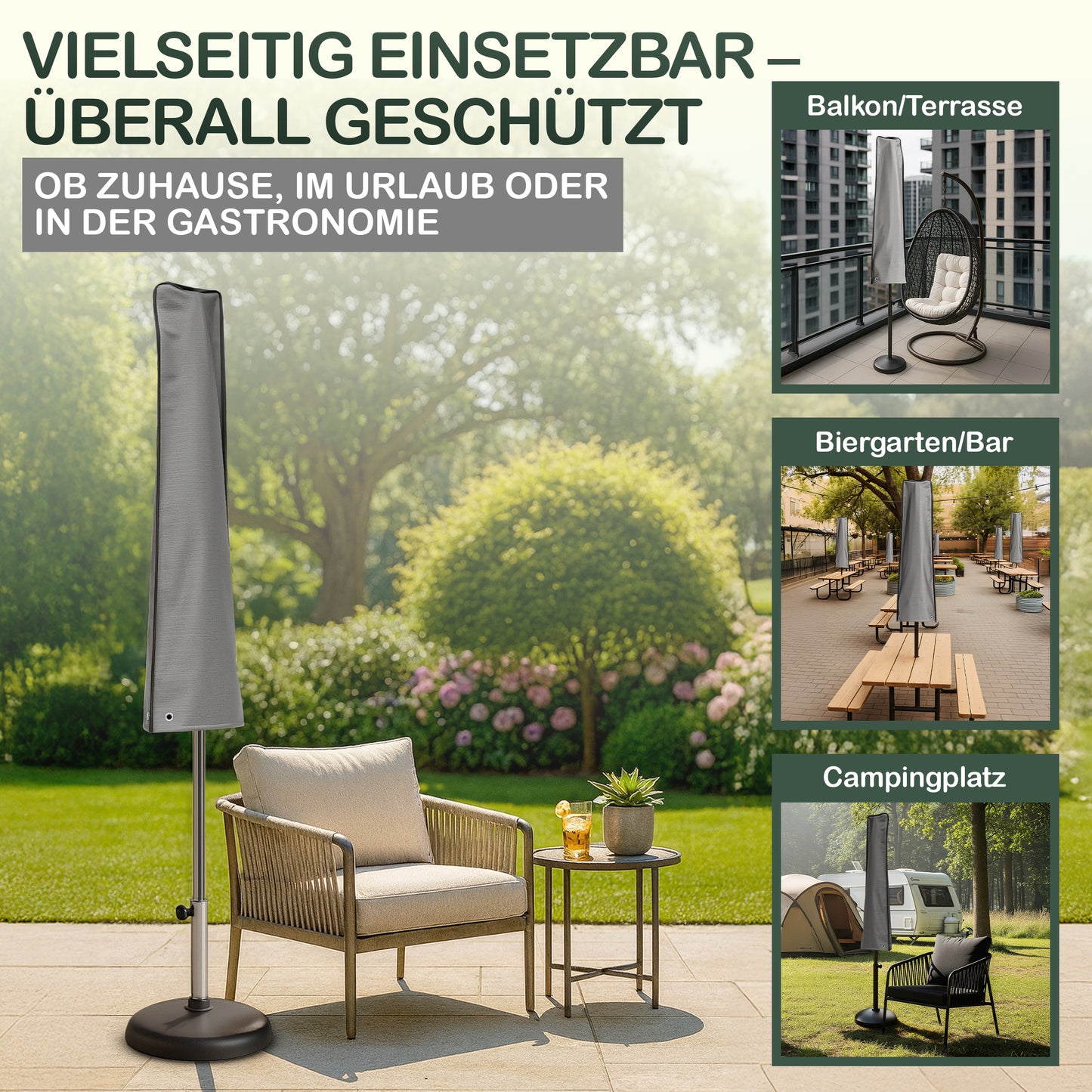 Jéto Sonnenschirm Schutzhülle -Premium Line - für Ø 400 cm - Oxford 600D