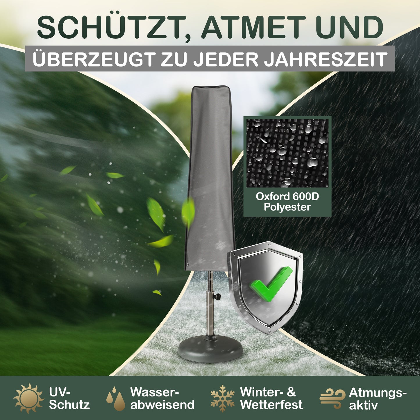 Jéto Sonnenschirm Schutzhülle -Premium Line - für Ø 400 cm - Oxford 600D