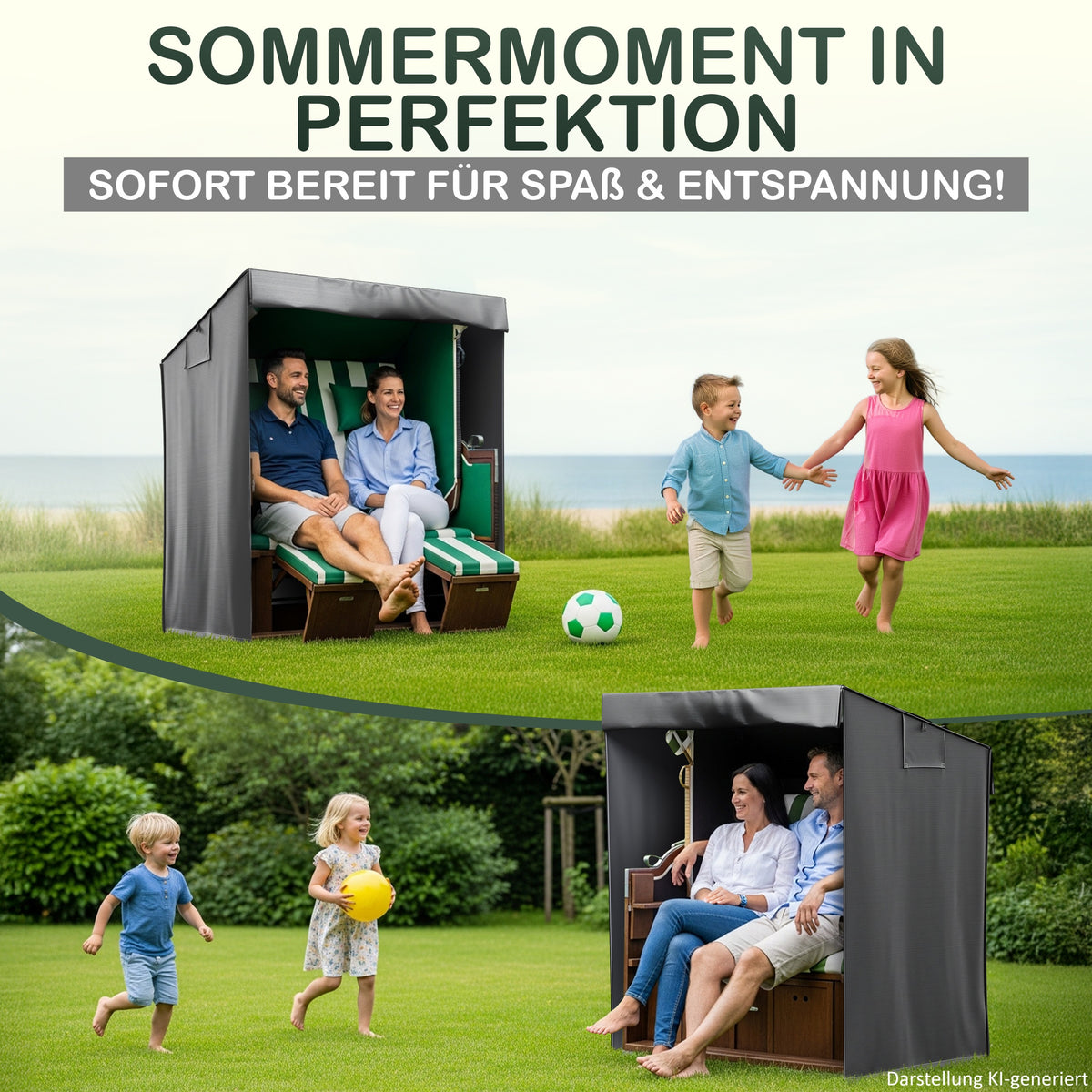 Jéto Strandkorb Schutzhülle Premium Line - Oxford 600D - für 120cm breit