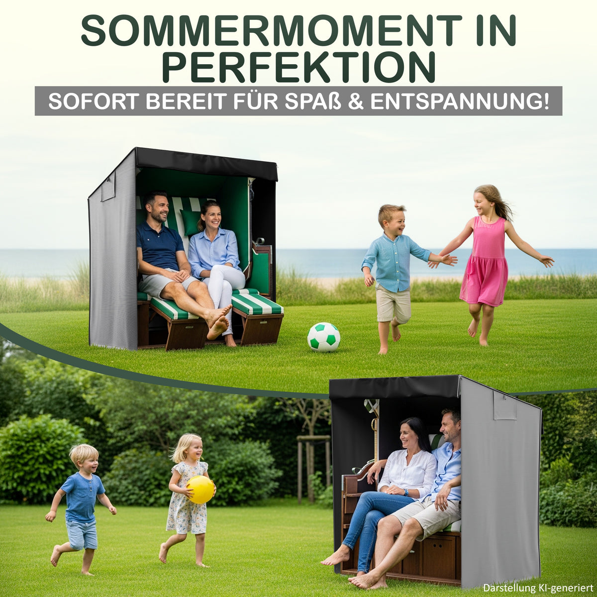 Jéto Strandkorb Schutzhülle Luxus Line - Oxford 600D - für 120cm breit