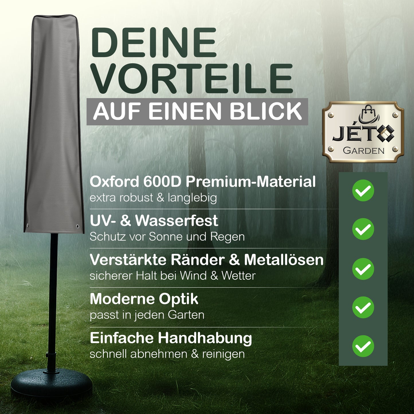 Jéto Sonnenschirm Schutzhülle -Premium Line - für Ø 400 cm - Oxford 600D