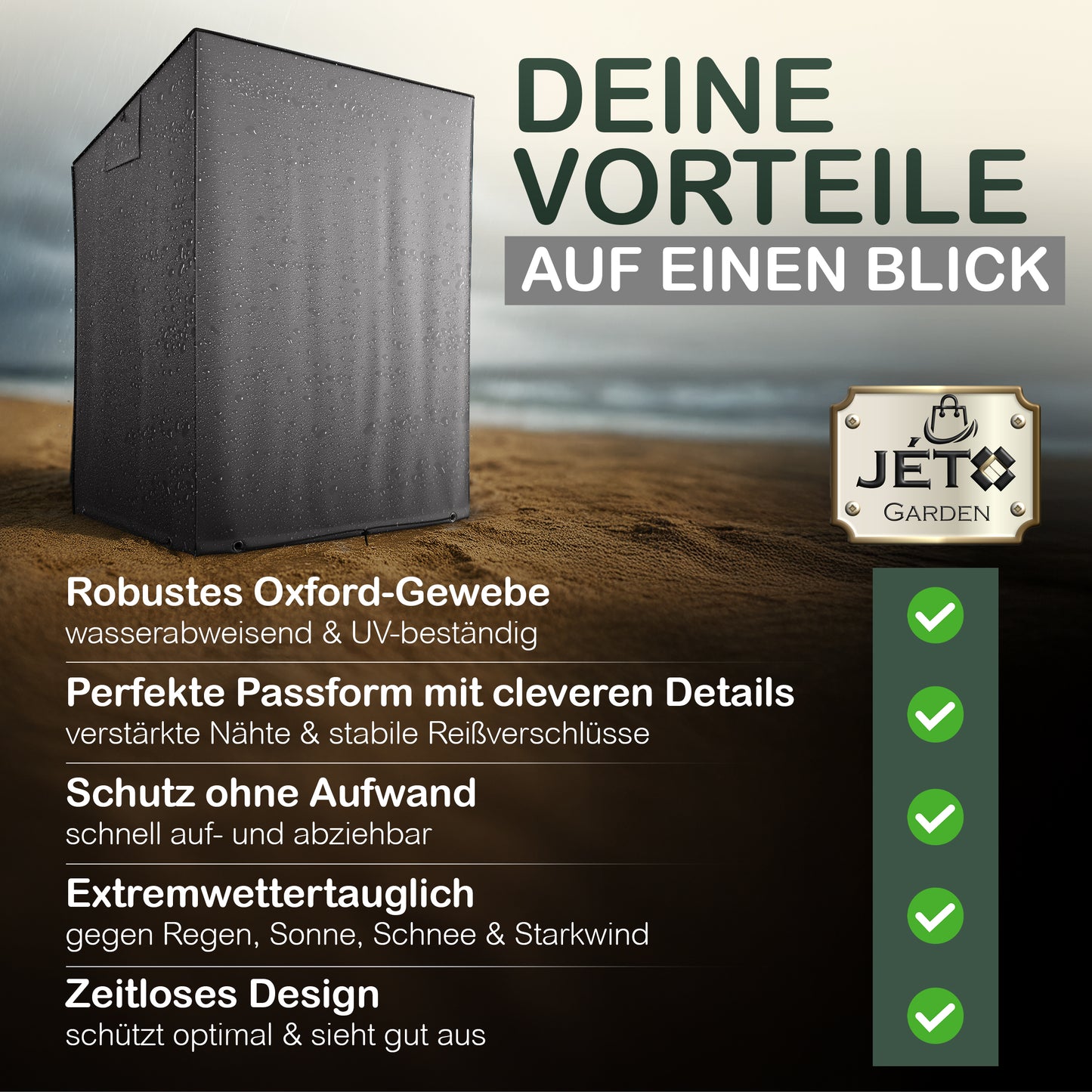 Jéto Strandkorb Schutzhülle Premium Line - Oxford 600D - für 120cm breit