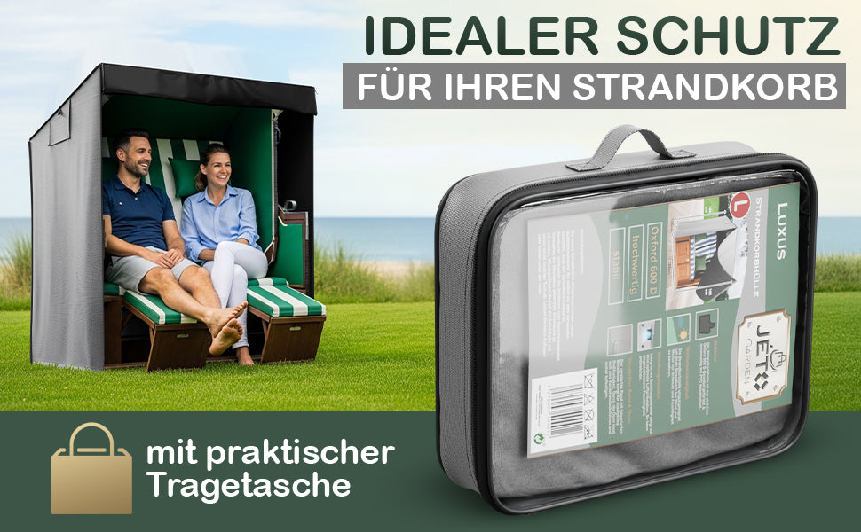 Jéto Strandkorb Schutzhülle Luxus Line - Oxford 600D - für 120cm breit