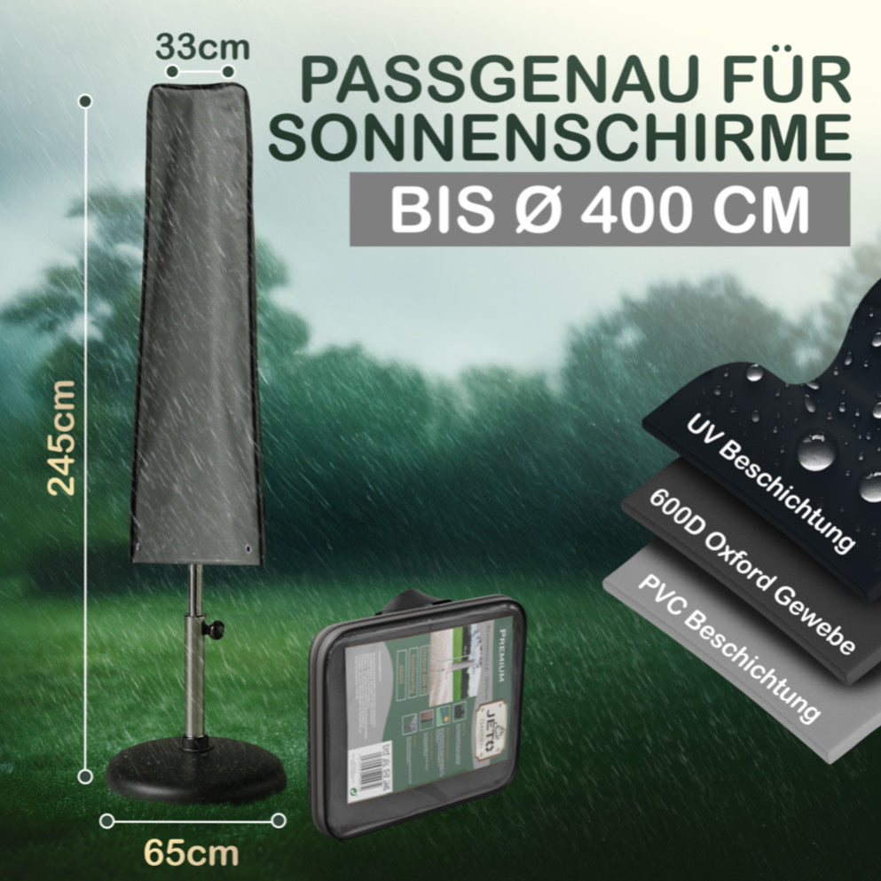 Jéto Sonnenschirm Schutzhülle -Premium Line - für Ø 400 cm - Oxford 600D