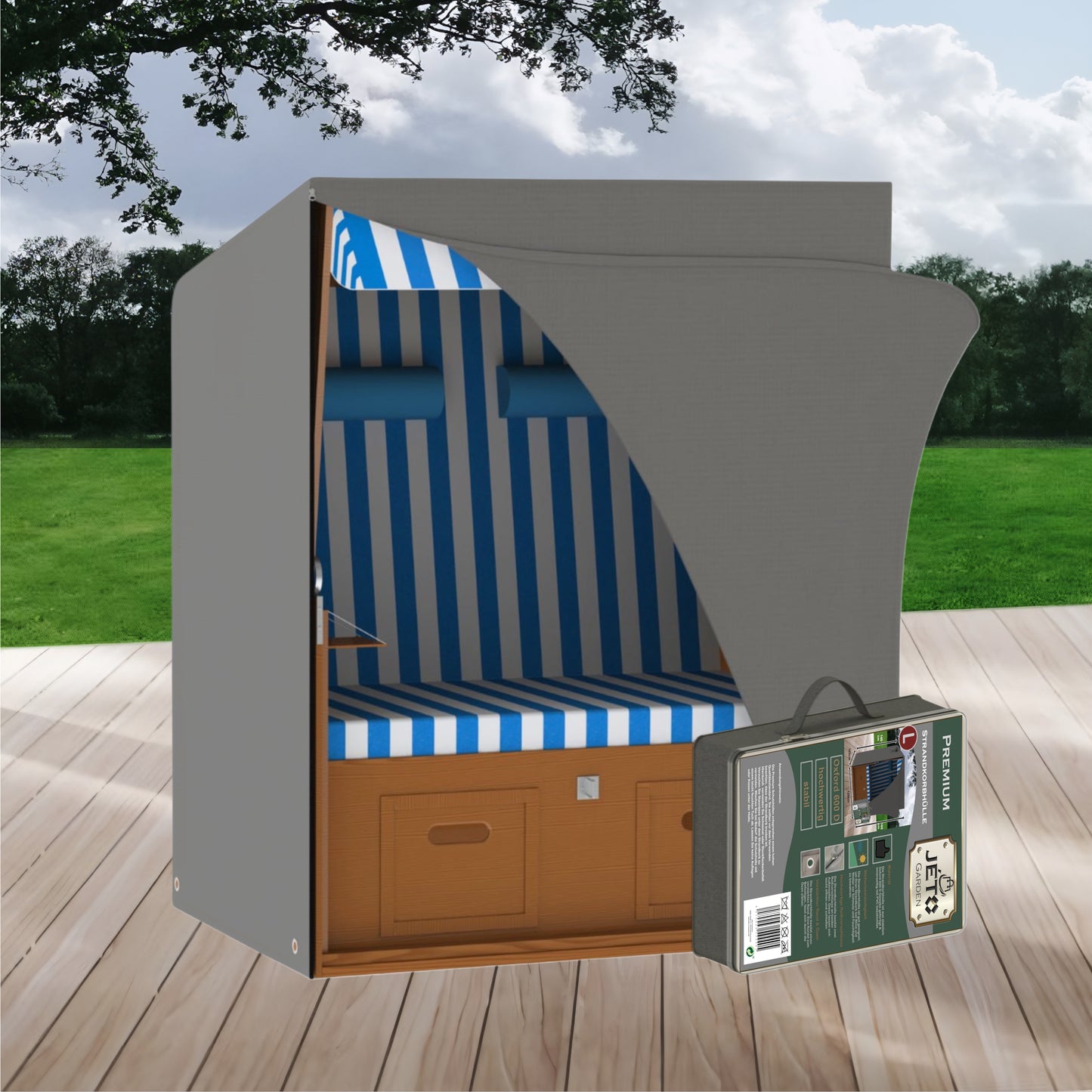 Jéto Strandkorb Schutzhülle Premium Line - Oxford 600D - für 120cm breit