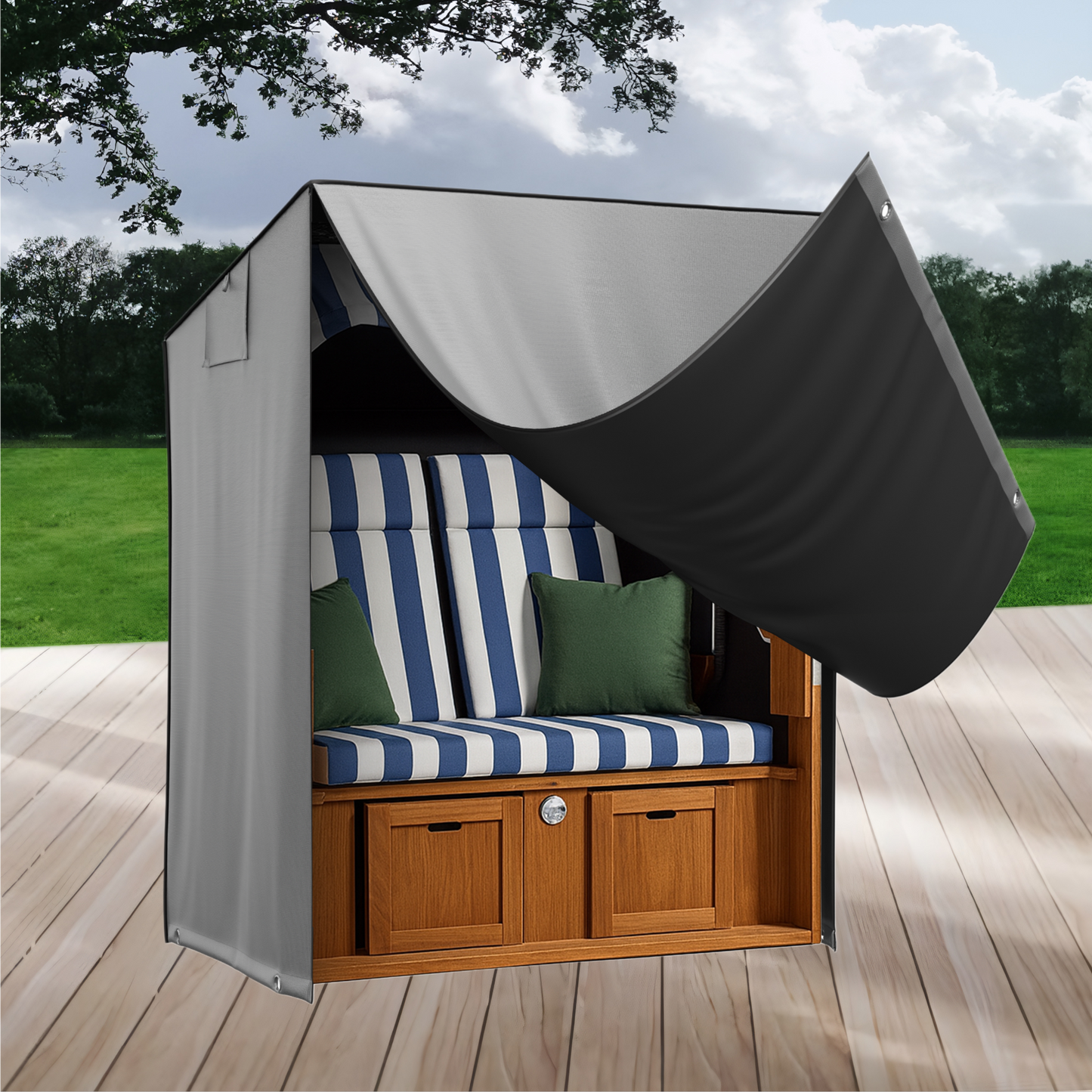 Jéto Strandkorb Schutzhülle Luxus Line - Oxford 600D - für 120cm breit