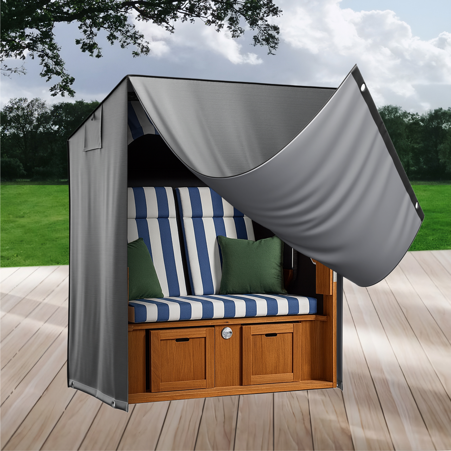 Jéto Strandkorb Schutzhülle Premium Line - Oxford 600D - für 120cm breit